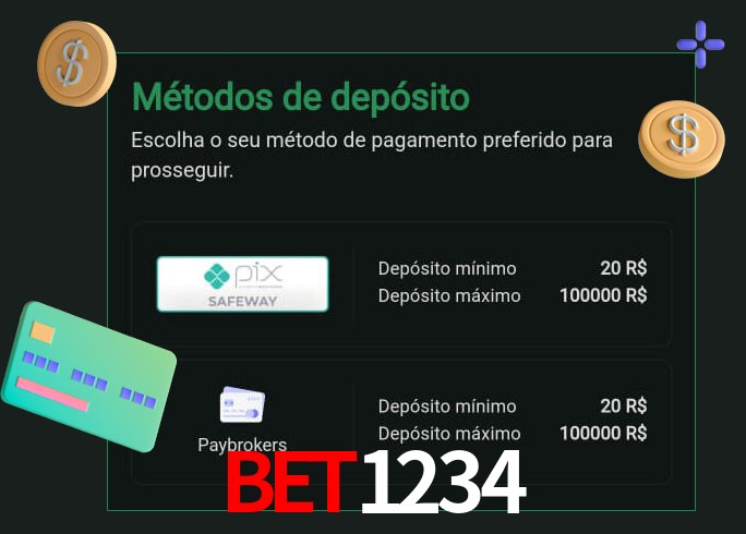 O cassino Bet1234 oferece uma grande variedade de métodos de pagamento